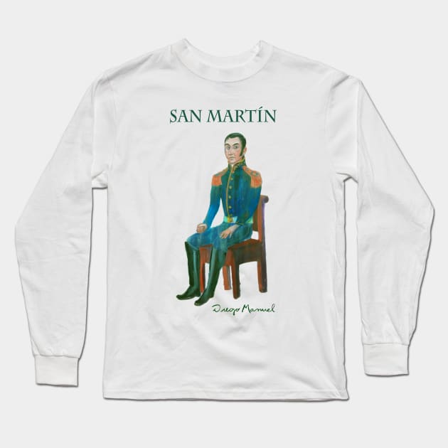 José de San Martin Long Sleeve T-Shirt by diegomanuel